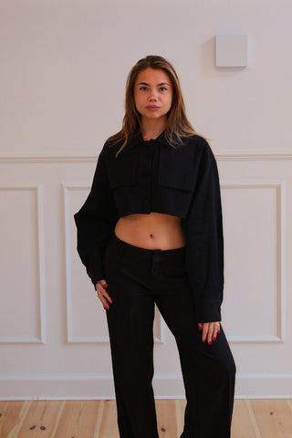 Bellanca Crop Jacket in Black · effortless scandi jacket for women from ITS MAY