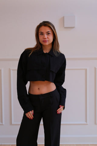 Bellanca Crop Jacket in Black · effortless scandi jacket for women from ITS MAY