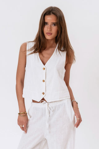 Elle Vest in White · effortless scandi vest for women from ITS MAY