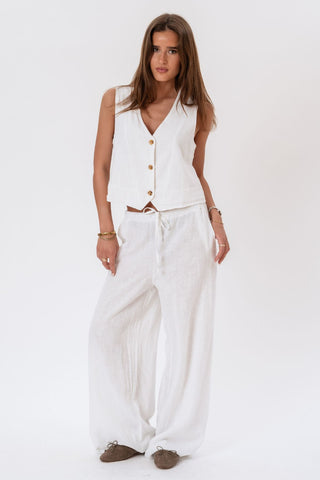 Elle Vest in White · effortless scandi vest for women from ITS MAY