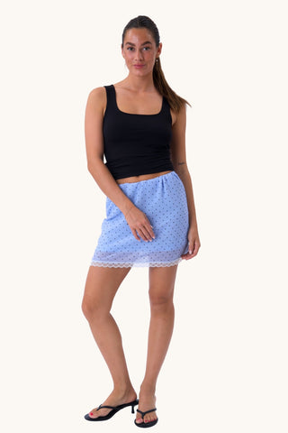 Alice Skirt - Light Blue/Brown