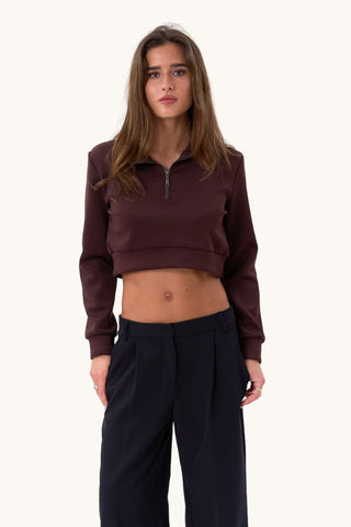 Zenia Half Zip - Brown
