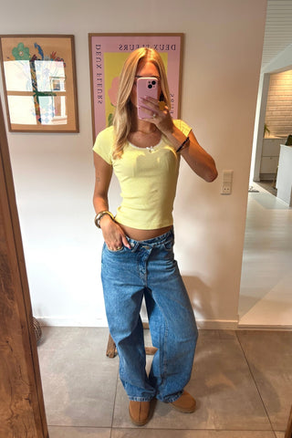 Lace T-shirt - Yellow