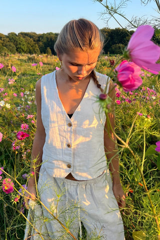 Elle Vest in Sand · effortless scandi vest for women from ITS MAY