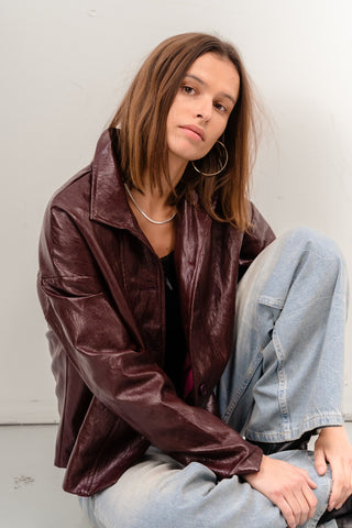 Billie Jacket in Bordeaux · effortless scandi jacket for women from ITS MAY