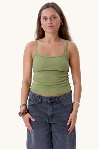 Alba Tank Top - Khaki Green