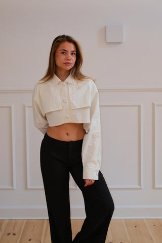 Bellanca Crop Jacket in Ecru · effortless scandi jacket for women from ITS MAY