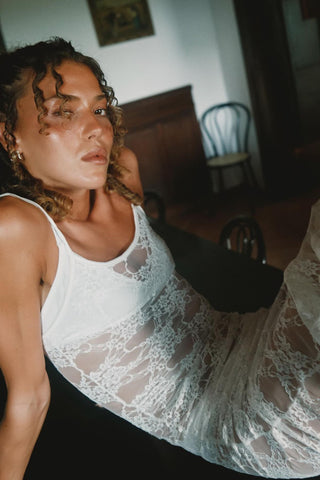 Florence Lace Dress in White · effortless scandi dress for women from ITS MAY