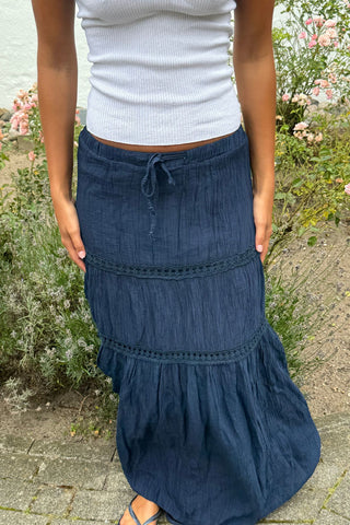 Alma Maxi Skirt in Navy · effortless scandi skirt for women from ITS MAY